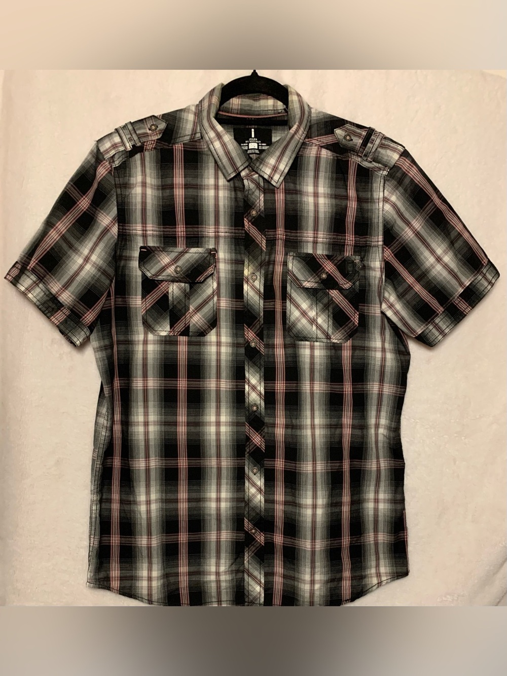 i jeans by Buffalo Plaid Short-Sleeve Button-Down Shirt